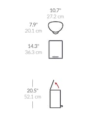 simplehuman White 6l Semi-Round Bathroom Pedal Bin - Image 8 of 8