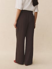 Marron chocolat - Pantalon ample à dos élastique - Image 3 de 8