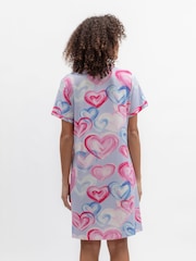Cyberjammies Pink Chloe Heart Printed Jersey Nightie - Image 2 of 3
