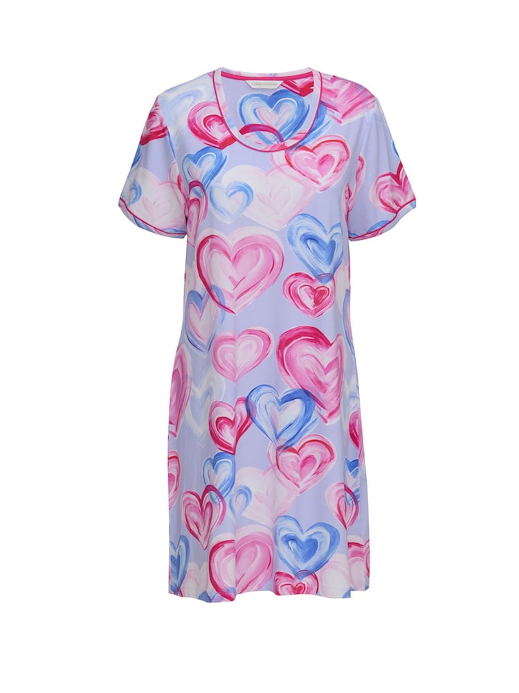 Cyberjammies Pink Chloe Heart Printed Jersey Nightie - Image 3 of 3