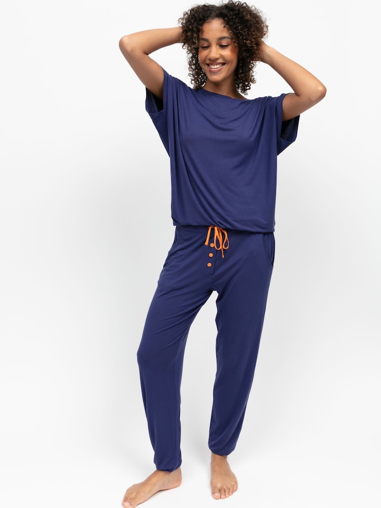 Cyberjammies Blue Slouch Jersey Capslv Pyjamas Set - Image 1 of 4 Cyberjammies Blue Slouch Jersey Capslv Pyjamas Set - Image 1 of 4
