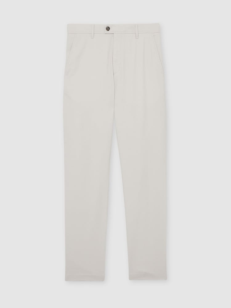 Off White - Reiss Dobi tkanina pamučne pikue Čino pantalone - Slika 2 od 6