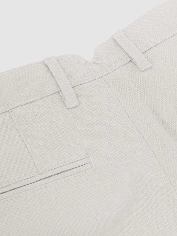 Off White - Reiss Dobi tkanina pamučne pikue Čino pantalone - Slika 6 od 6