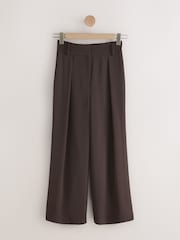 Chocolate Brown Elastic Back Wide Leg Trousers - Image 6 of 8