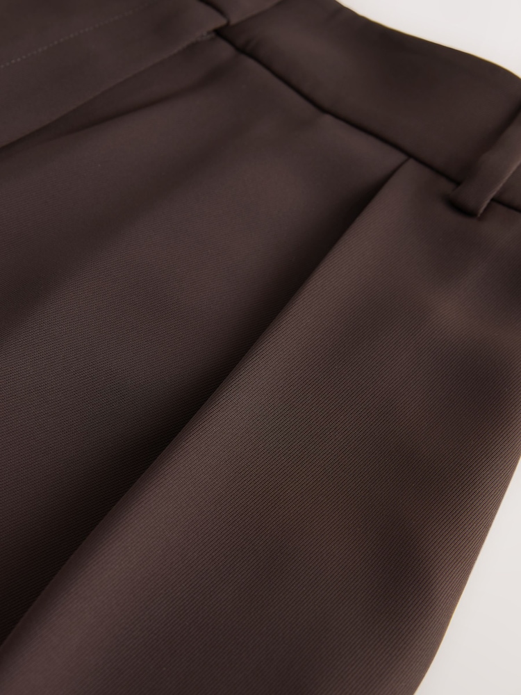 Chocolate Brown Elastic Back Wide Leg Trousers - Image 8 of 8 Chocolate Brown Elastic Back Wide Leg Trousers - Image 8 of 8
