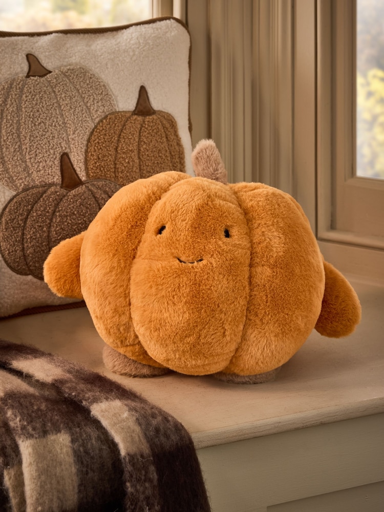 Orange 3D Pumpkin Cushion - Image 1 of 4 Orange 3D Pumpkin Cushion - Image 1 of 4
