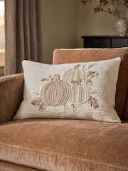 Embroidered Pumpkin Cushion - 圖片 1/4