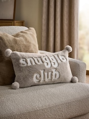 Natural Faux Fur Snuggle Club Oblong Cushion - Image 1 of 4