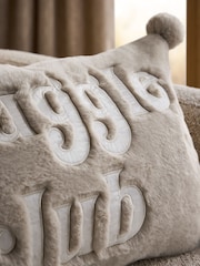 Natural Faux Fur Snuggle Club Oblong Cushion - Image 2 of 4