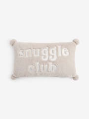 Natural Faux Fur Snuggle Club Oblong Cushion - Image 3 of 4