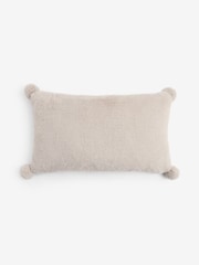 Natural Faux Fur Snuggle Club Oblong Cushion - Image 4 of 4