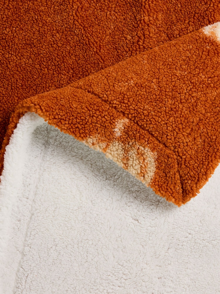 Orange Cosy Borg Pumpkin Fleece Throw - Image 3 of 3 Orange Cosy Borg Pumpkin Fleece Throw - Image 3 of 3