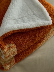 Orange Cosy Borg Pumpkin Fleece Throw - Image 4 of 7