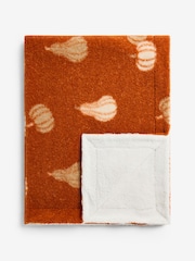 Orange Cosy Borg Pumpkin Fleece Throw - Image 6 of 7