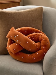 Orange 3D Pretzel Cushion - Image 1 of 4