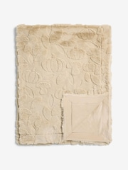 Natural Autumnal Carved Pumpkin Fur Throw - Image 2 of 3