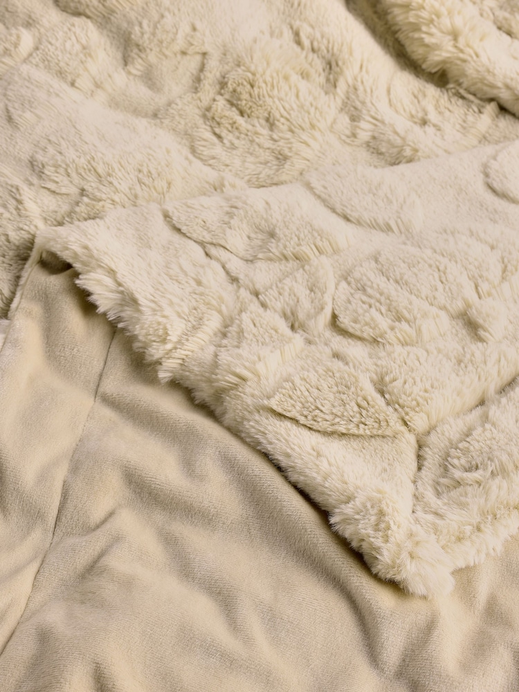 Natural Autumnal Carved Pumpkin Fur Throw - Image 3 of 3 Natural Autumnal Carved Pumpkin Fur Throw - Image 3 of 3
