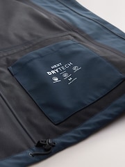 Navy Muscle Fit Drytech Waterproof Hooded Coat with Taped Seams - Image 5 of 8