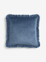 Blue Distressed Ruffle Edge Cushion - Image 4 of 4