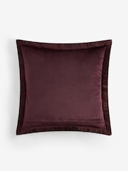 Plum Purple Weave Chenille 50 x 50cm Fringe Cushion - Image 2 of 2