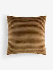 Gold 50 x 50cm Velvet Pleat Cushion - Image 1 of 2