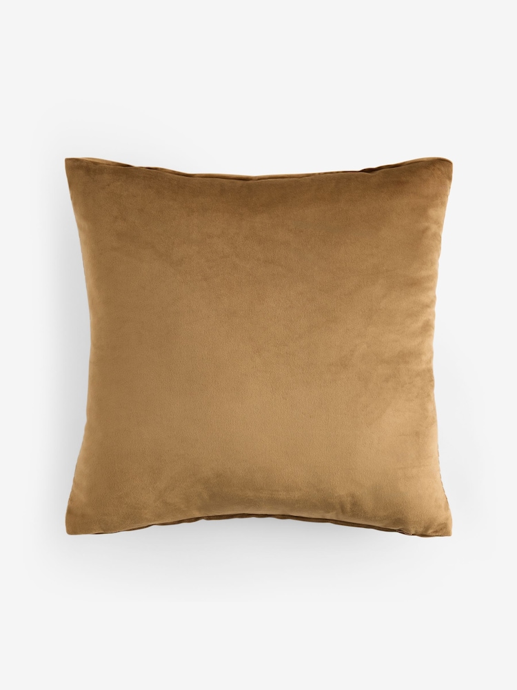 Gold 50 x 50cm Velvet Pleat Cushion - Image 2 of 2 Gold 50 x 50cm Velvet Pleat Cushion - Image 2 of 2