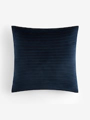 Navy 50 x 50cm Velvet Pleat Cushion - Image 2 of 4