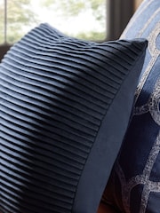 Navy 40 x 59cm Velvet Pleat Cushion - Image 2 of 4