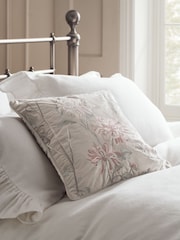 Green 43x43 Antoinette Embroidered Floral Cushion - Image 1 of 7