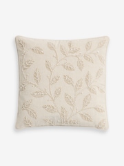 Natural Embellished Leaf 35 X 35cm Cushion - Image 2 of 4