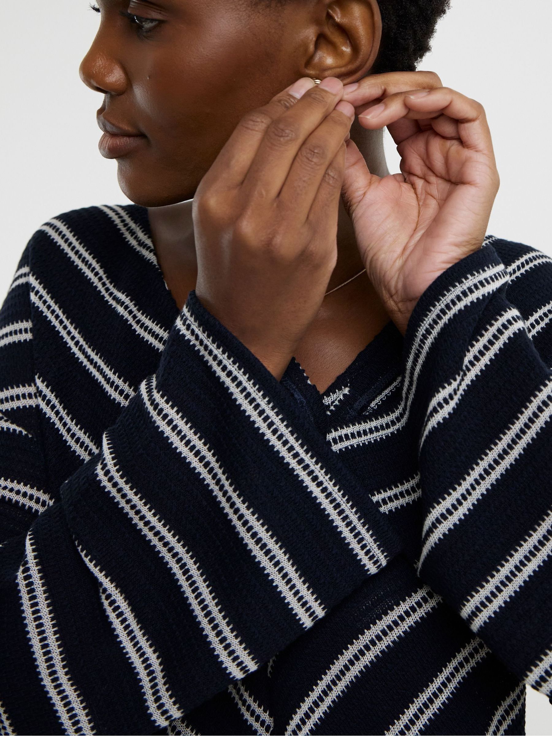 Buy JD Williams Black Textured Stripe Knit Longline Top from Next