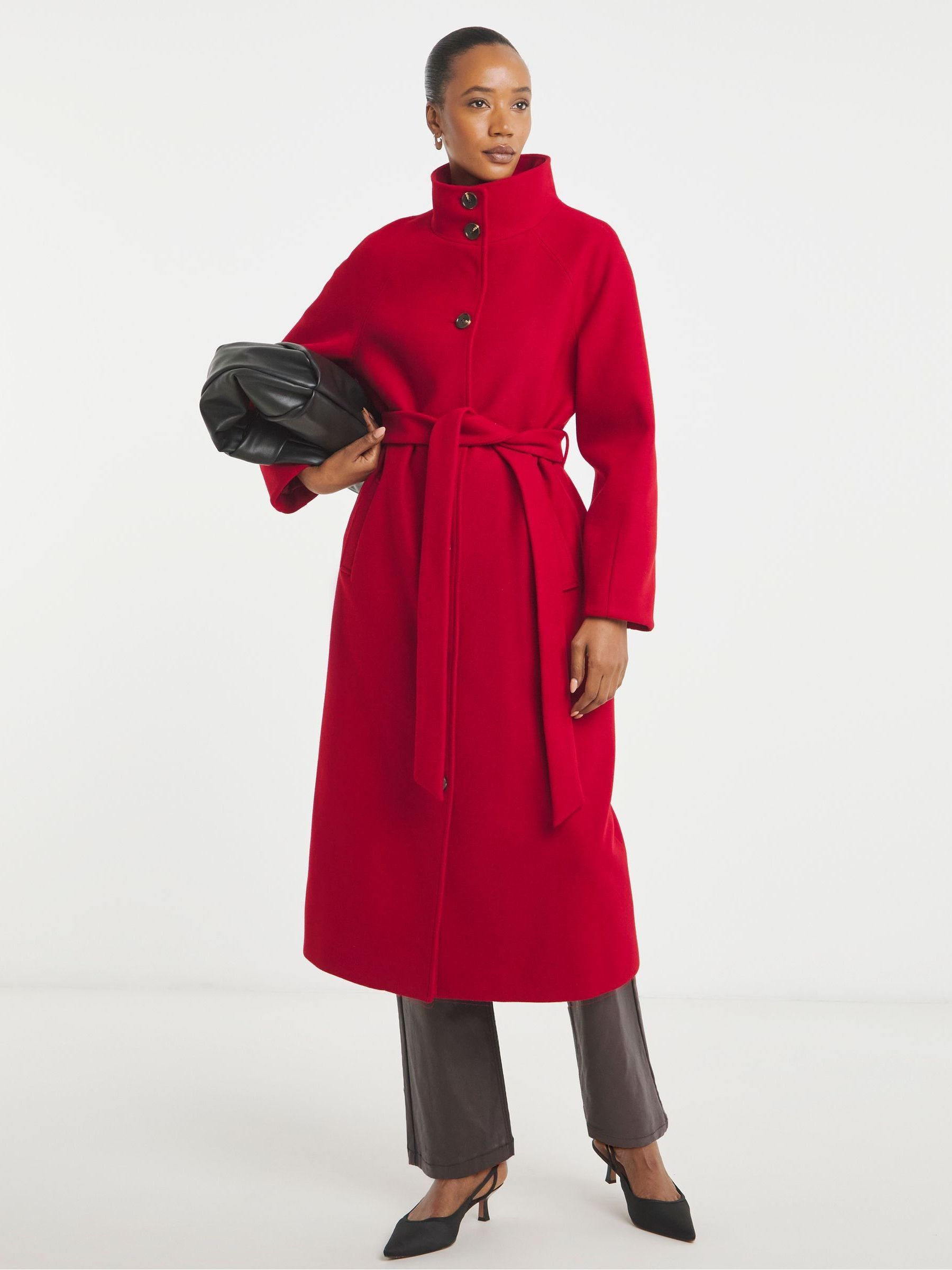 Buy JD Williams Red Funnel Neck Longline Coat from Next USA