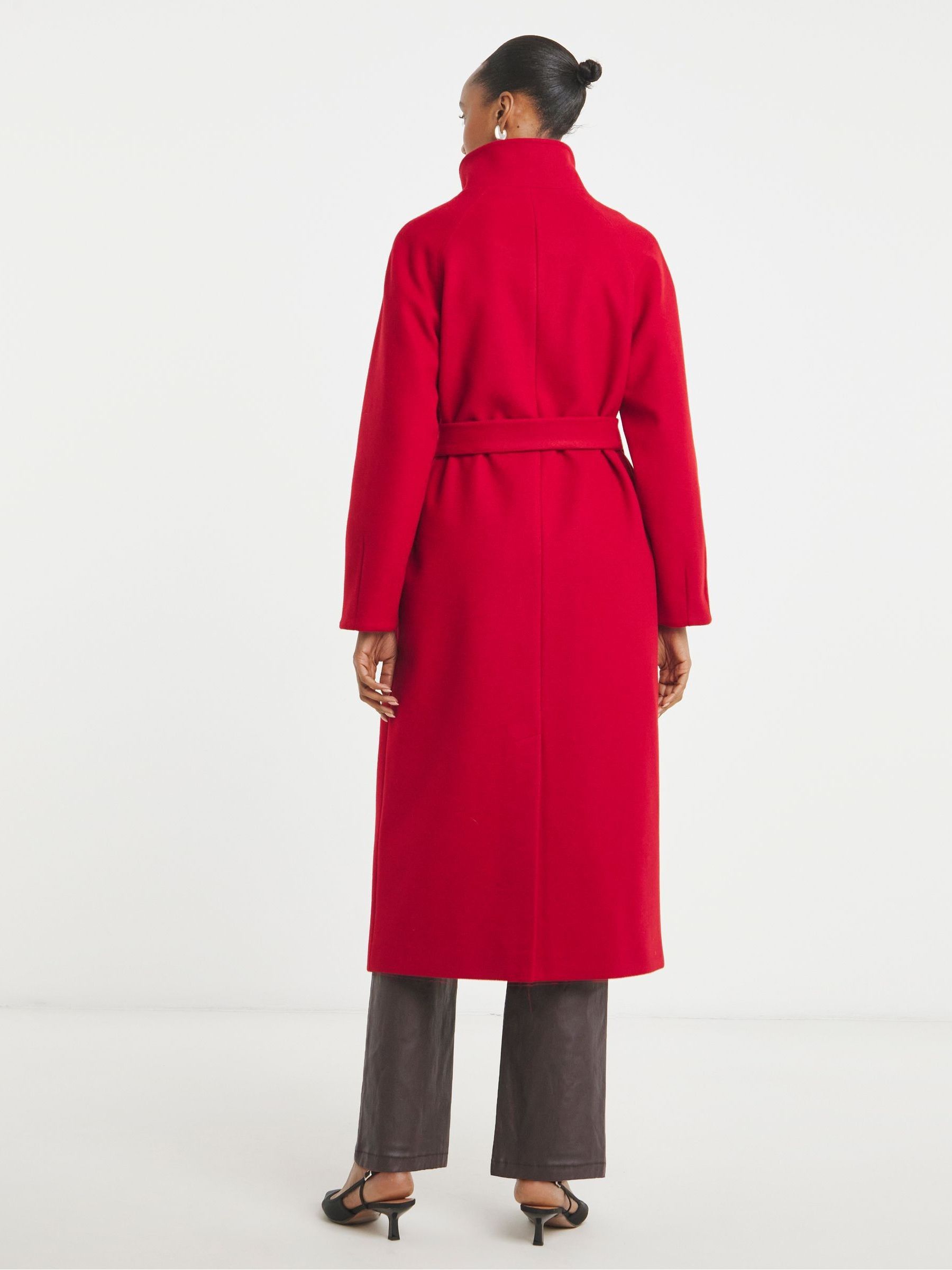 Buy JD Williams Red Funnel Neck Longline Coat from Next USA