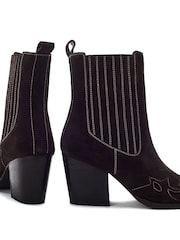 Marrón - Moda in Pelle Pavia Applique Western Boots - Imagen 3 de 4