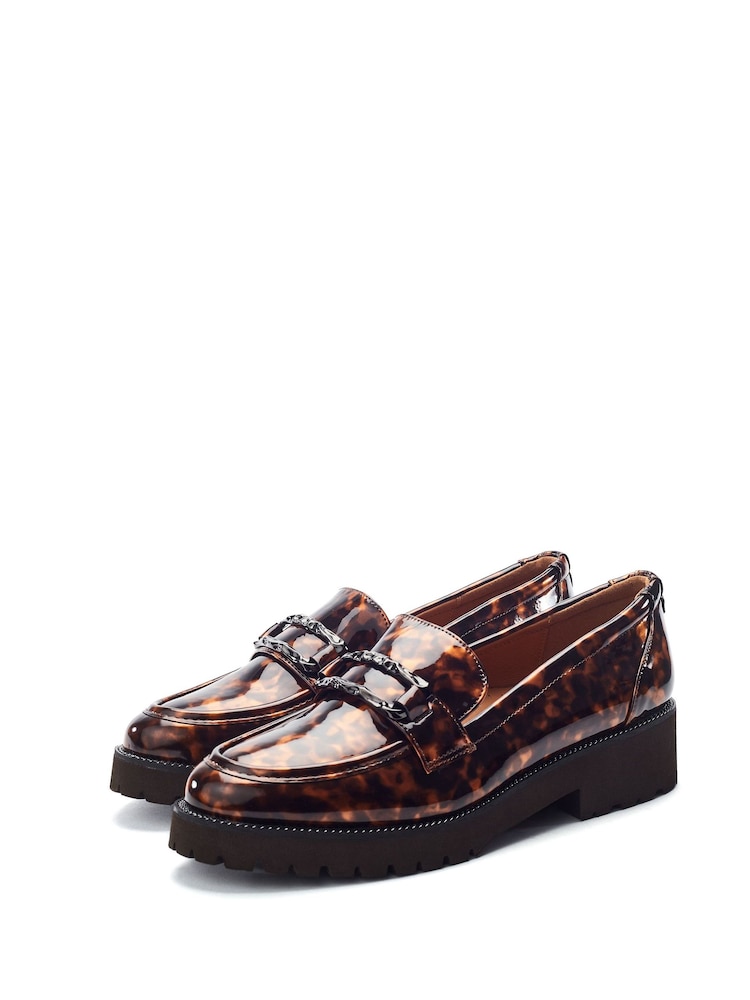 Moda in Pelle Brown Egoma Snaffle Trim Chunky Loafer Shoes - Image 2 of 4