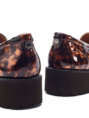 Moda in Pelle Brown Egoma Snaffle Trim Chunky Loafer Shoes - Image 3 of 4