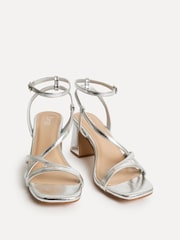 Linzi Silver Oslo Strappy Heeled Sandals - Image 3 of 5