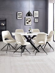 Julian Bowen Set of 2 Cream Jonah Dining Chairs - Image 3 of 11