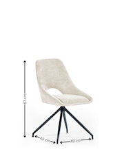 Julian Bowen Set of 2 Cream Jonah Dining Chairs - Image 4 of 11