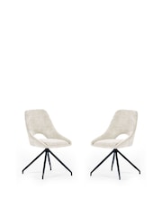 Julian Bowen Set of 2 Cream Jonah Dining Chairs - Image 5 of 11