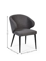 Julian Bowen Set of 2 Mid Grey Marcus Dining Chairs - Image 9 of 10