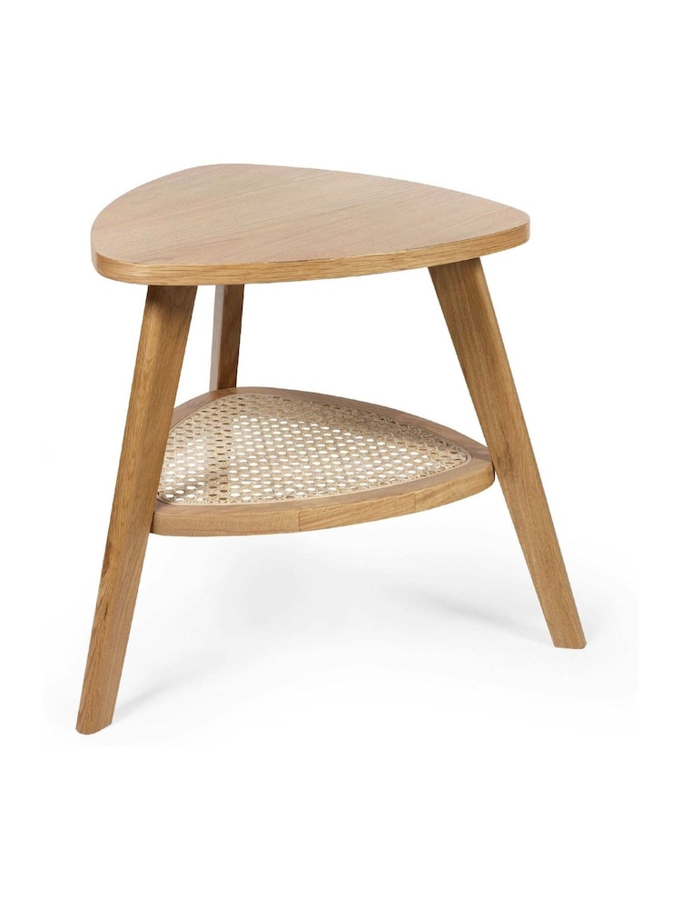 Julian Bowen Natural Oak Vera Triangular Side Table with Shelf - Image 2 of 9 Julian Bowen Natural Oak Vera Triangular Side Table with Shelf - Image 2 of 9