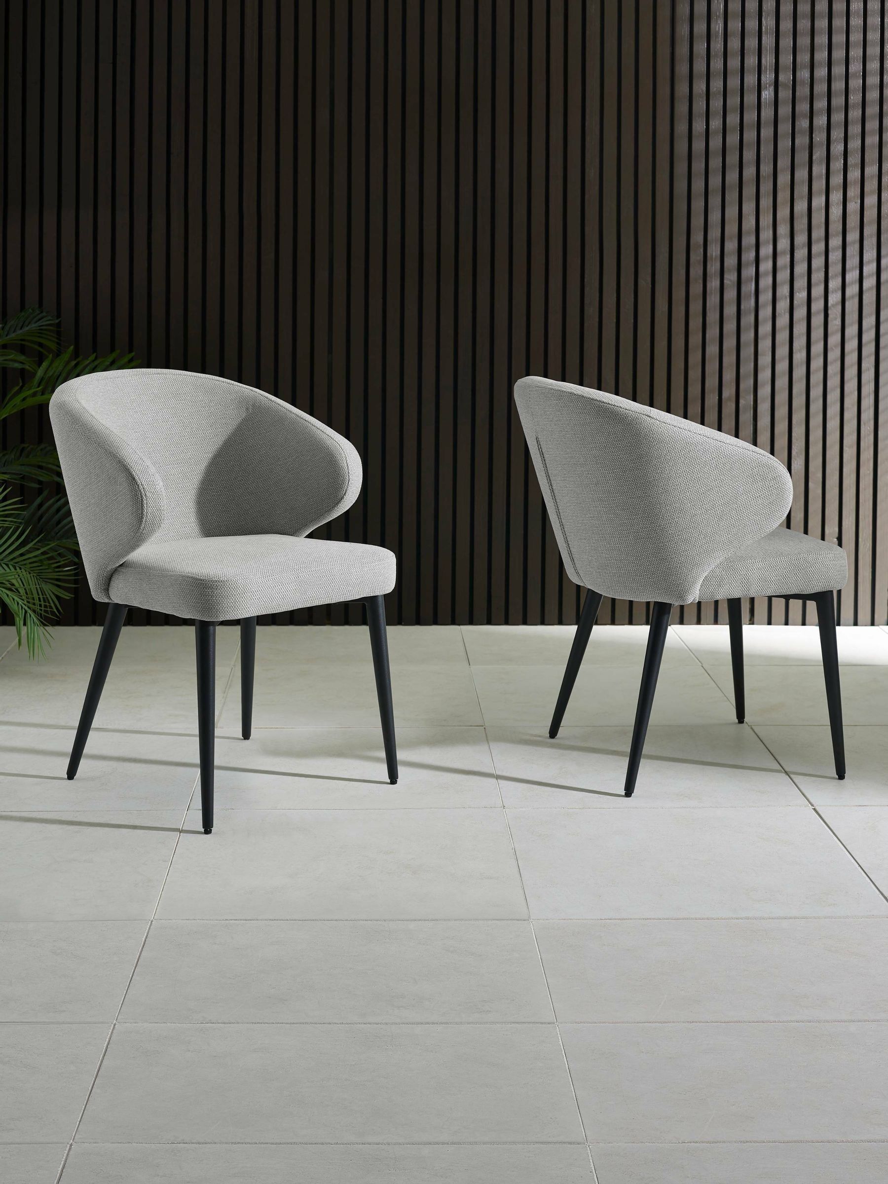 Julian Bowen Unisex Light Grey Set Of 2 Marcus Dining Chairs - Image 6