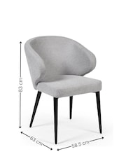 Julian Bowen Set of 2 Light Grey Marcus Dining Chairs - Image 7 of 8