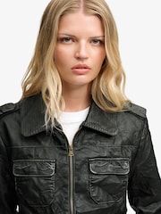 Superdry Black Leather Jacket - Image 4 of 8