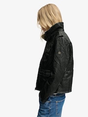 Superdry Black Leather Jacket - Image 6 of 8