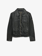 Superdry Black Leather Jacket - Image 7 of 8