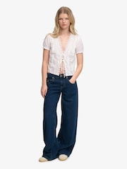 Superdry White White V-Neck Lace Blouse - Image 5 of 5