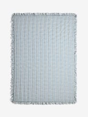 Blue Gingham Brushed ruffle Bedspread - Image 4 of 6