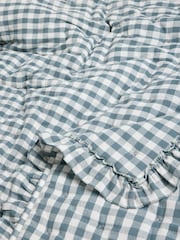 Blue Gingham Brushed ruffle Bedspread - Image 6 of 6